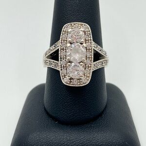 Elegant Silver and White Stone Ring